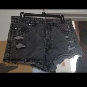 Studded Jean shorts